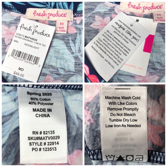 🌵Fresh Produce Island Dreaming V-Neck Tee NWT Med - Picture 8 of 13